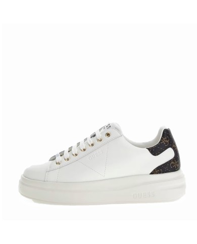 GUESS SCARPA DONNA SNEAKERS ELBINA PELLE WHITE BROWN FLJELB 225