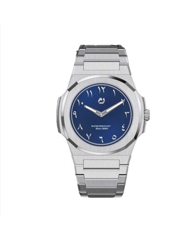 NUNCIER OFFICIAL OROLOGIO MONTRE SLIM 38MM SILVER IN BLUE ARABIC