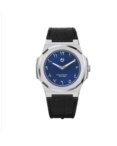 NUNCIER OFFICIAL OROLOGIO MONTRE SLIM 38MM SILVER IN BLUE ARABIC