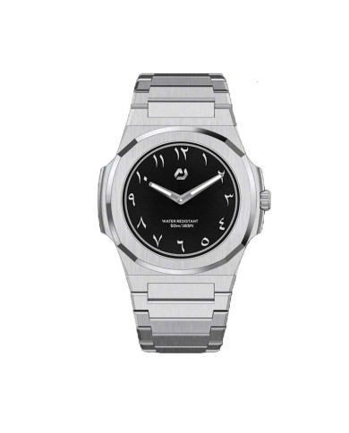 NUNCIER OFFICIAL OROLOGIO MONTRE SLIM 38MM SILVER IN BLACK ARABIC
