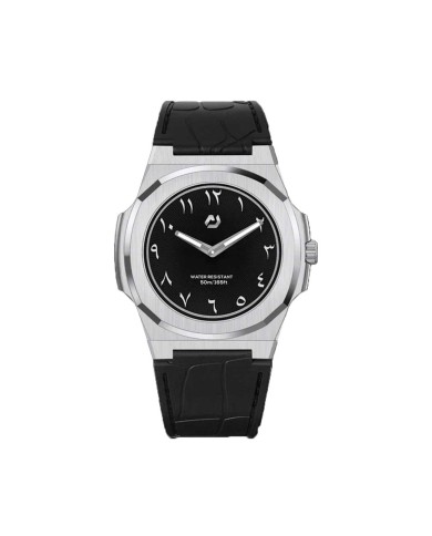 NUNCIER OFFICIAL OROLOGIO MONTRE SLIM 38MM SILVER IN BLACK ARABIC