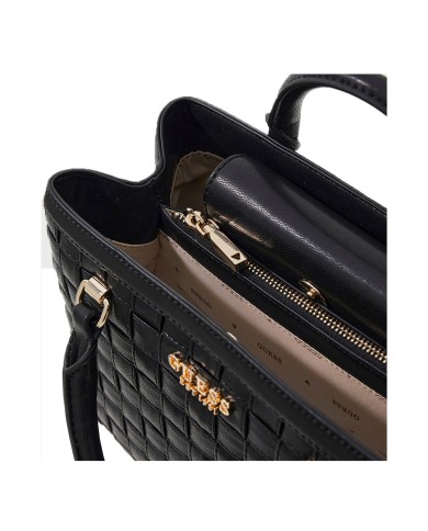 GUESS BORSA DONNA SANDY GIRLFIREND SATCHEL BAG INTRECCIATA BLACK HWWG84 126