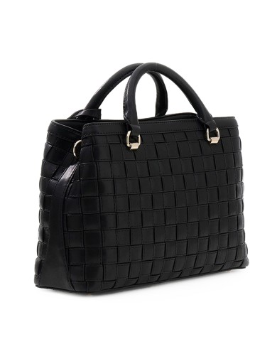 GUESS BORSA DONNA SANDY GIRLFIREND SATCHEL BAG INTRECCIATA BLACK HWWG84 126