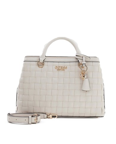 GUESS BORSA DONNA SANDY GIRLFIREND SATCHEL BAG INTRECCIATA OFF WHITE HWWG84 126