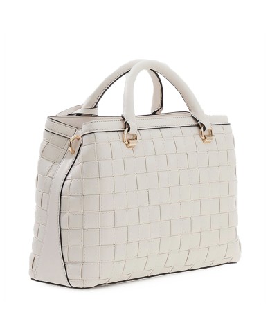 GUESS BORSA DONNA SANDY GIRLFIREND SATCHEL BAG INTRECCIATA OFF WHITE HWWG84 126
