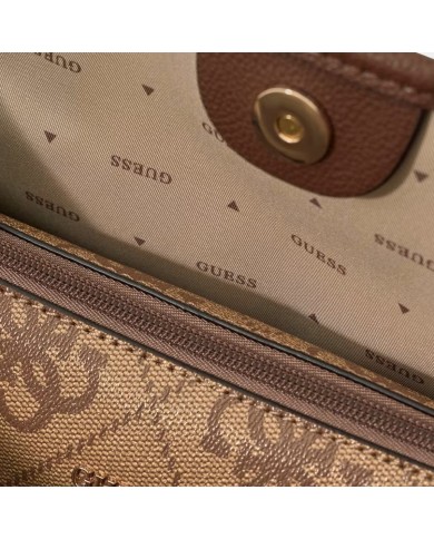 GUESS BORSA DONNA VICOTRIA LARGE SHOPPING BAG CON POCHETTE LATTE LOGO BROWN HWSS95 126