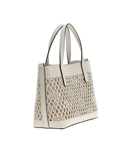 GUESS BORSA DONNA LETTY MINI TOTE BAG CON POCHETTE TRAFORATA OFF WHITE HWPG99 126