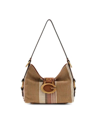 GUESS GUESS BORSA DONNA CAMDEN MINI SHOULDER BAG COGNAC MULTI HWAB93 126