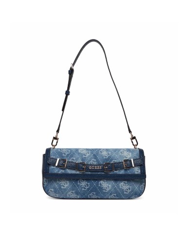GUESS GUESS BORSA DONNA DOVIE SHOULDER FLAP BAG DENIM LOGO HWDG99 126