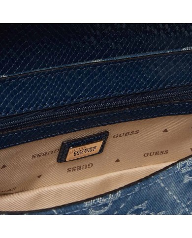 GUESS GUESS BORSA DONNA DOVIE SHOULDER FLAP BAG DENIM LOGO HWDG99 126