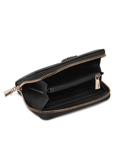 GUESS PORTAFOGLI DONNA WALLET LAUREL II SLG MEDIO AROUND ZIP BLACK SWBG74 126