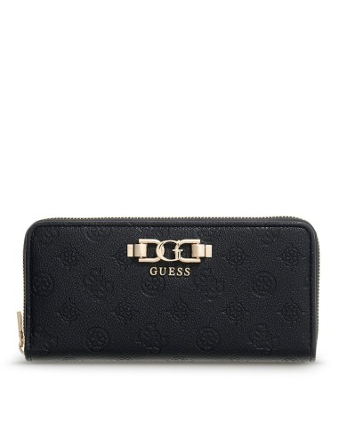 GUESS PORTAFOGLI DONNA WALLET ANISE LARGE AROUND ZIP BLACK SWPD99 126