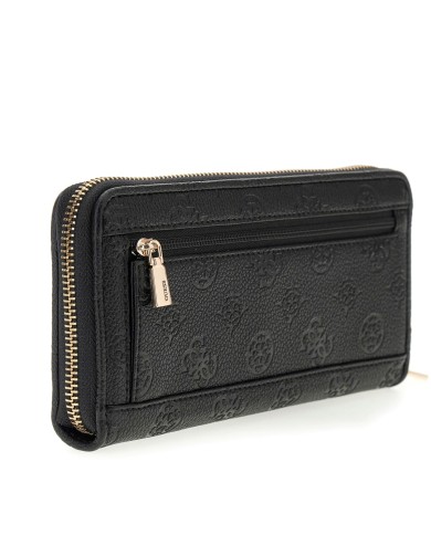GUESS PORTAFOGLI DONNA WALLET ANISE LARGE AROUND ZIP BLACK SWPD99 126