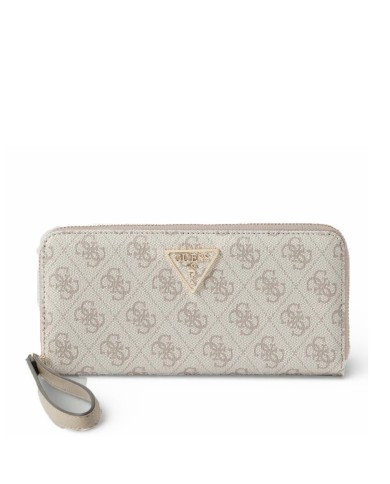 GUESS PORTAFOGLI DONNA WALLET LAUREL II LARGE AROUND ZIP DARK TAUPE LOGO SWSG74 126