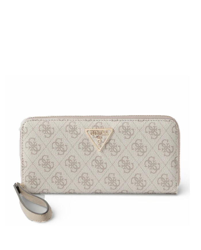 GUESS PORTAFOGLI DONNA WALLET LAUREL II LARGE AROUND ZIP DARK TAUPE LOGO SWSG74 126