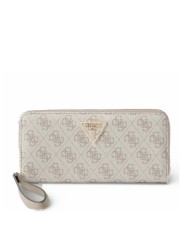 GUESS PORTAFOGLI DONNA WALLET LAUREL II LARGE AROUND ZIP DARK TAUPE LOGO SWSG74 126