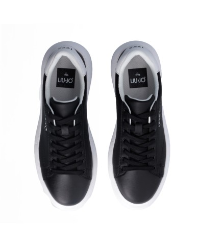 LIU-JO CALZATURE SCARPA UOMO SNEAKERS BIG 01 LEATHER BLACK WHITE 7B4027 126