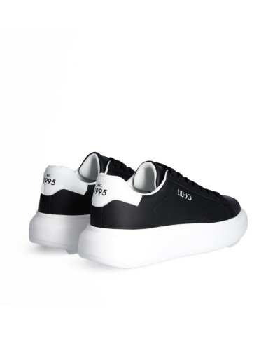 LIU-JO CALZATURE SCARPA UOMO SNEAKERS BIG 01 LEATHER BLACK WHITE 7B4027 126