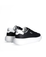 LIU-JO CALZATURE SCARPA UOMO SNEAKERS BIG 01 LEATHER BLACK WHITE 7B4027 126