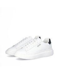 LIU-JO CALZATURE SCARPA UOMO SNEAKERS BIG 01 LEATHER WHITE BLACK 7B4027 126