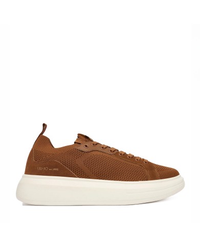 LIU-JO CALZATURE SCARPA UOMO SNEAKERS BIG 06 KNIT COW SUEDE CHOCCOLATE 7B6011 126