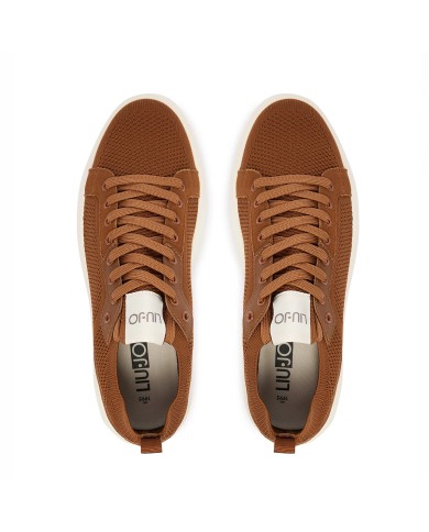 LIU-JO CALZATURE SCARPA UOMO SNEAKERS BIG 06 KNIT COW SUEDE CHOCCOLATE 7B6011 126
