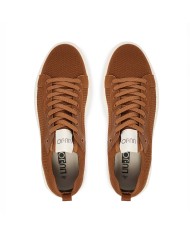 LIU-JO CALZATURE SCARPA UOMO SNEAKERS BIG 06 KNIT COW SUEDE CHOCCOLATE 7B6011 126