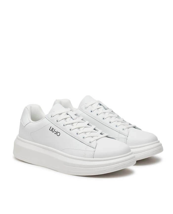 LIU-JO CALZATURE SCARPA UOMO SNEAKERS BIG 01 LEATHER WHITE WHITE 7G4011 126
