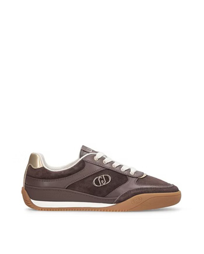 LIU-JO CALZATURE SCARPA DONNA SNEAKERS LEWIS 01 COW SUEDE CALF LEATHER EBANO BA6039 126