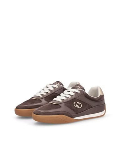 LIU-JO CALZATURE SCARPA DONNA SNEAKERS LEWIS 01 COW SUEDE CALF LEATHER EBANO BA6039 126