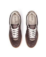 LIU-JO CALZATURE SCARPA DONNA SNEAKERS LEWIS 01 COW SUEDE CALF LEATHER EBANO BA6039 126
