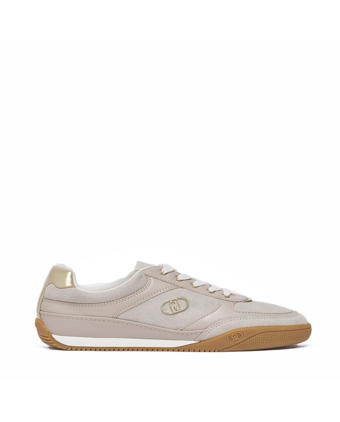 LIU-JO CALZATURE SCARPA DONNA SNEAKERS LEWIS 01 COW SUEDE CALF LEATHER WARM STONE BA6039 126