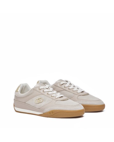 LIU-JO CALZATURE SCARPA DONNA SNEAKERS LEWIS 01 COW SUEDE CALF LEATHER WARM STONE BA6039 126