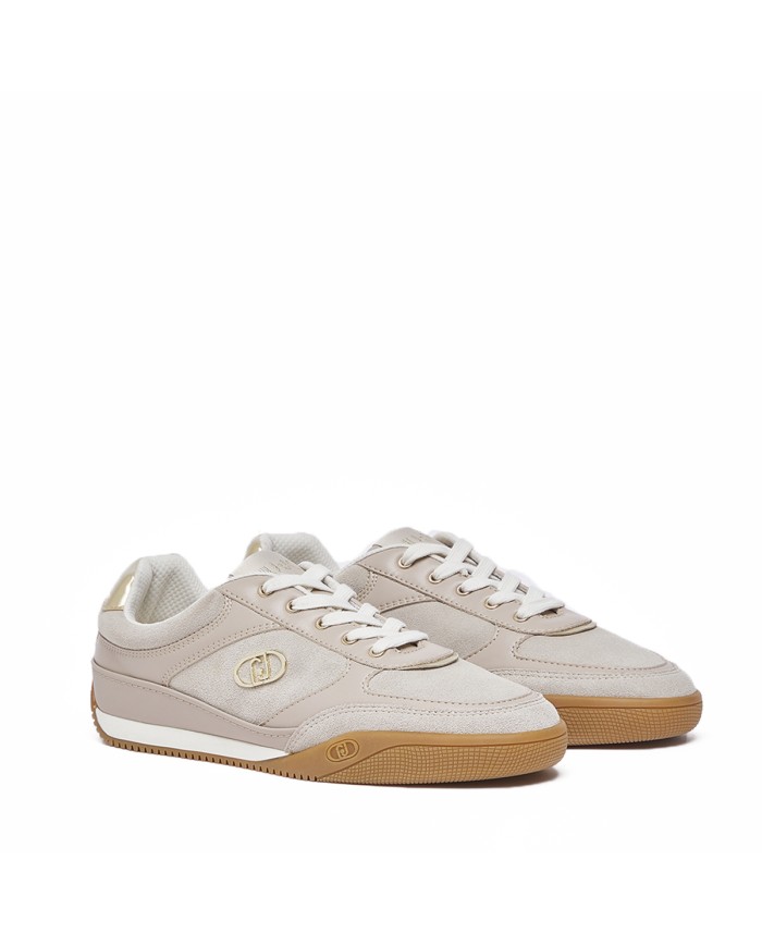 LIU-JO CALZATURE SCARPA DONNA SNEAKERS LEWIS 01 COW SUEDE CALF LEATHER WARM STONE BA6039 126