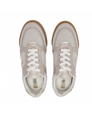 LIU-JO CALZATURE SCARPA DONNA SNEAKERS LEWIS 01 COW SUEDE CALF LEATHER WARM STONE BA6039 126