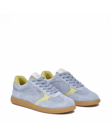 LIU-JO CALZATURE SCARPA DONNA SNEAKERS CONNOR 01 COW SEUDE TRAFORATA CITRONETTE BA6051PX 126