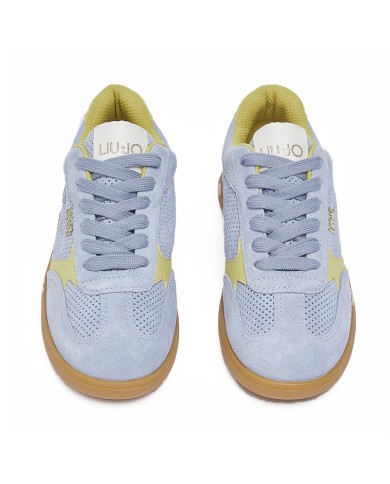 LIU-JO CALZATURE SCARPA DONNA SNEAKERS CONNOR 01 COW SEUDE TRAFORATA CITRONETTE BA6051PX 126