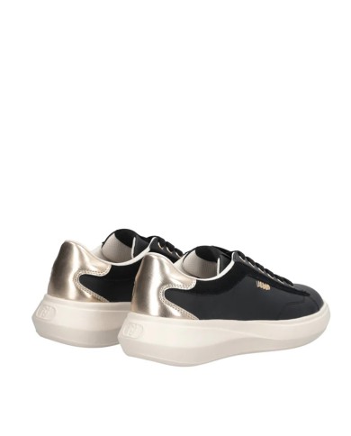 LIU-JO CALZATURE SCARPA DONNA SNEAKERS CASPER 01 CALF LEATHER BLACK LIGHT GOLD BA6051PX 126