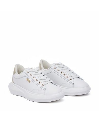 LIU-JO CALZATURE SCARPA DONNA SNEAKERS CASPER 01 CALF LEATHER WHITE LIGHT GOLD BA6051PX 126