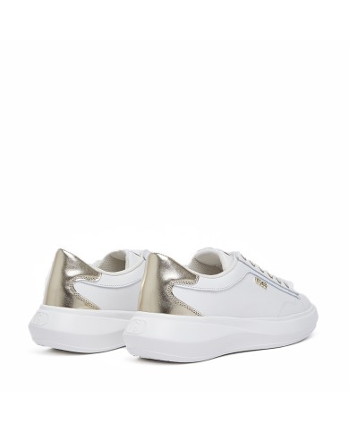 LIU-JO CALZATURE SCARPA DONNA SNEAKERS CASPER 01 CALF LEATHER WHITE LIGHT GOLD BA6051PX 126