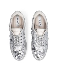 LIU-JO CALZATURE SCARPA DONNA SNEAKERS LEWIS 04 MAXI PAILLETTES METALLIC SEQUINS SILVER BA6093EX 126