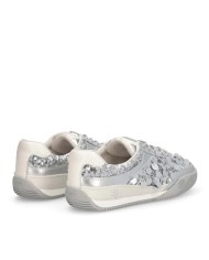 LIU-JO CALZATURE SCARPA DONNA SNEAKERS LEWIS 04 MAXI PAILLETTES METALLIC SEQUINS SILVER BA6093EX 126