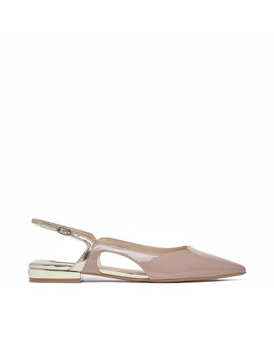 LIU-JO CALZATURE SCARPA DONNA SLING BACK VIVEN 07  PATENT MIRROR NUDE SA6029EX 126