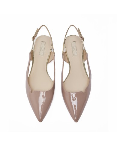 LIU-JO CALZATURE SCARPA DONNA SLING BACK VIVEN 07  PATENT MIRROR NUDE SA6029EX 126
