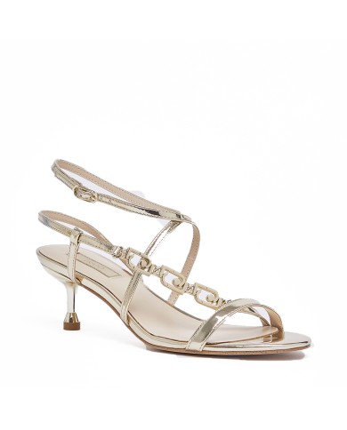 LIU-JO CALZATURE SCARPA DONNA SANDAL TESS 04 MIRROR LOGO GIOIELLO LIGHT GOLD SA6059EX 126