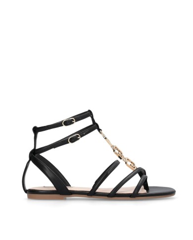 LIU-JO CALZATURE SCARPA DONNA SANDALO BASSO SANDY 09  SPREADING BLACK SA6123EX 126