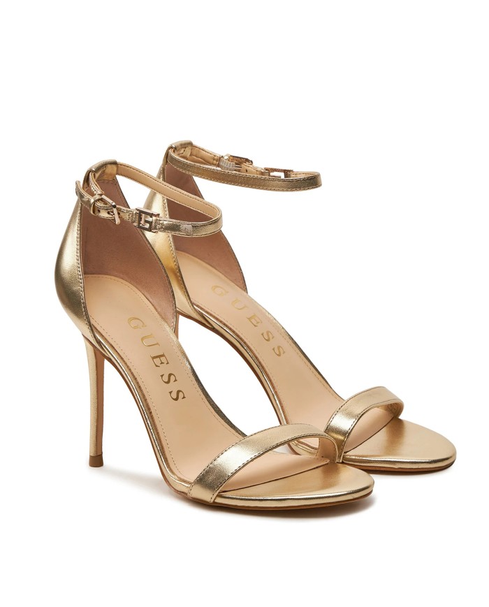 GUESS SCARPA DONNA SANDALO ALTO KABIL 3 PELLE PLATINO FL8KIL 125