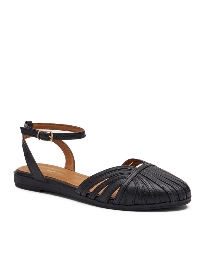 FRAU SCARPA DONNA SANDALI RAGNETTO IN PELLECON LISITINI SOTTILI NERO 03M3 126