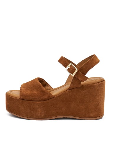 FRAU SCARPA DONNA SANDALI ALTI CON ZEPPA IN PELLE SCAMOSCIATA BRUCIATA 04B6 126