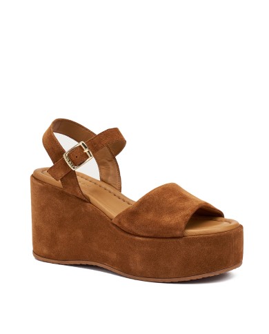 FRAU SCARPA DONNA SANDALI ALTI CON ZEPPA IN PELLE SCAMOSCIATA BRUCIATA 04B6 126